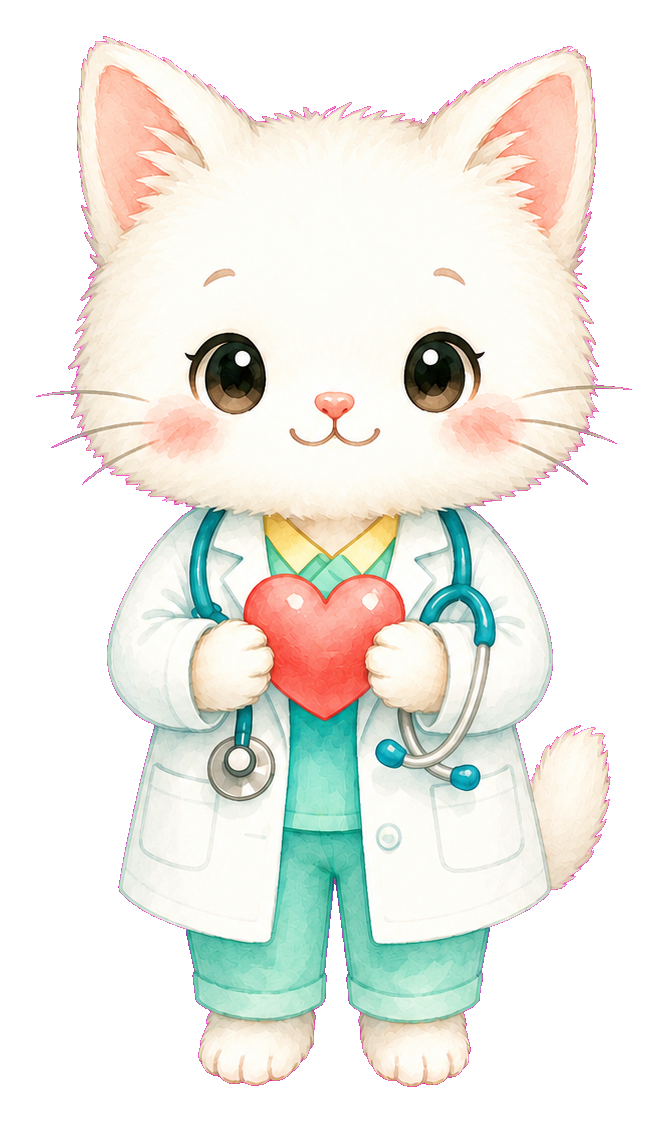 背景を透過した猫キャラクターの透明PNG
